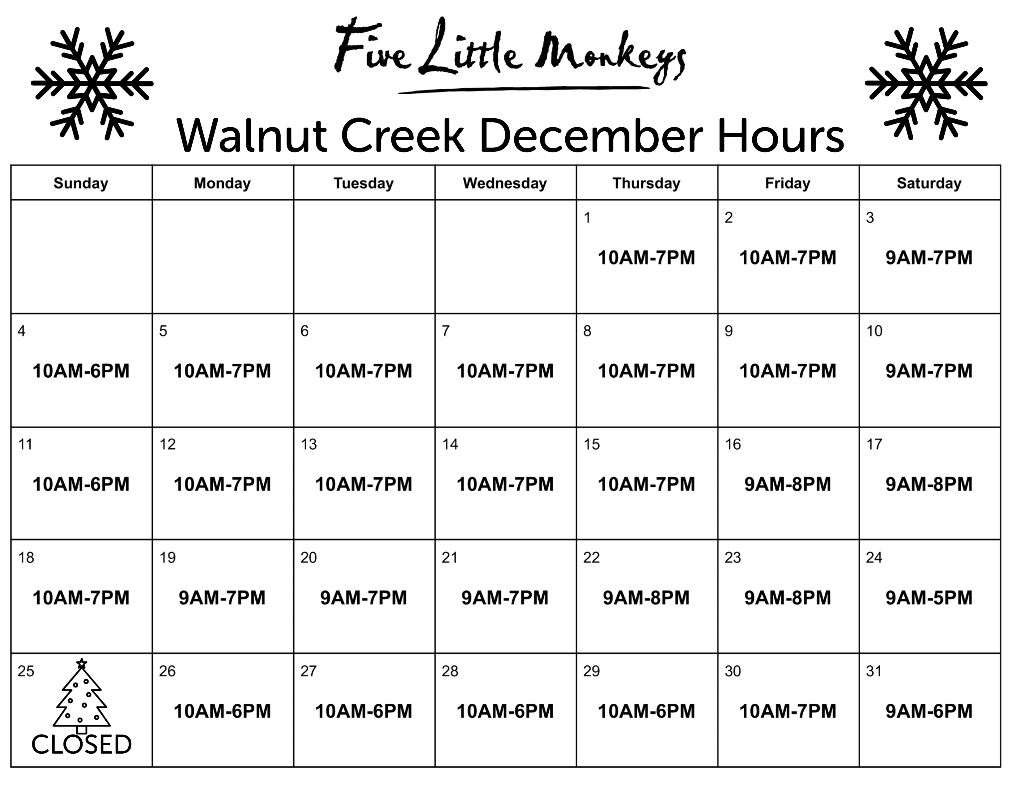 Wc Holiday Hours 1