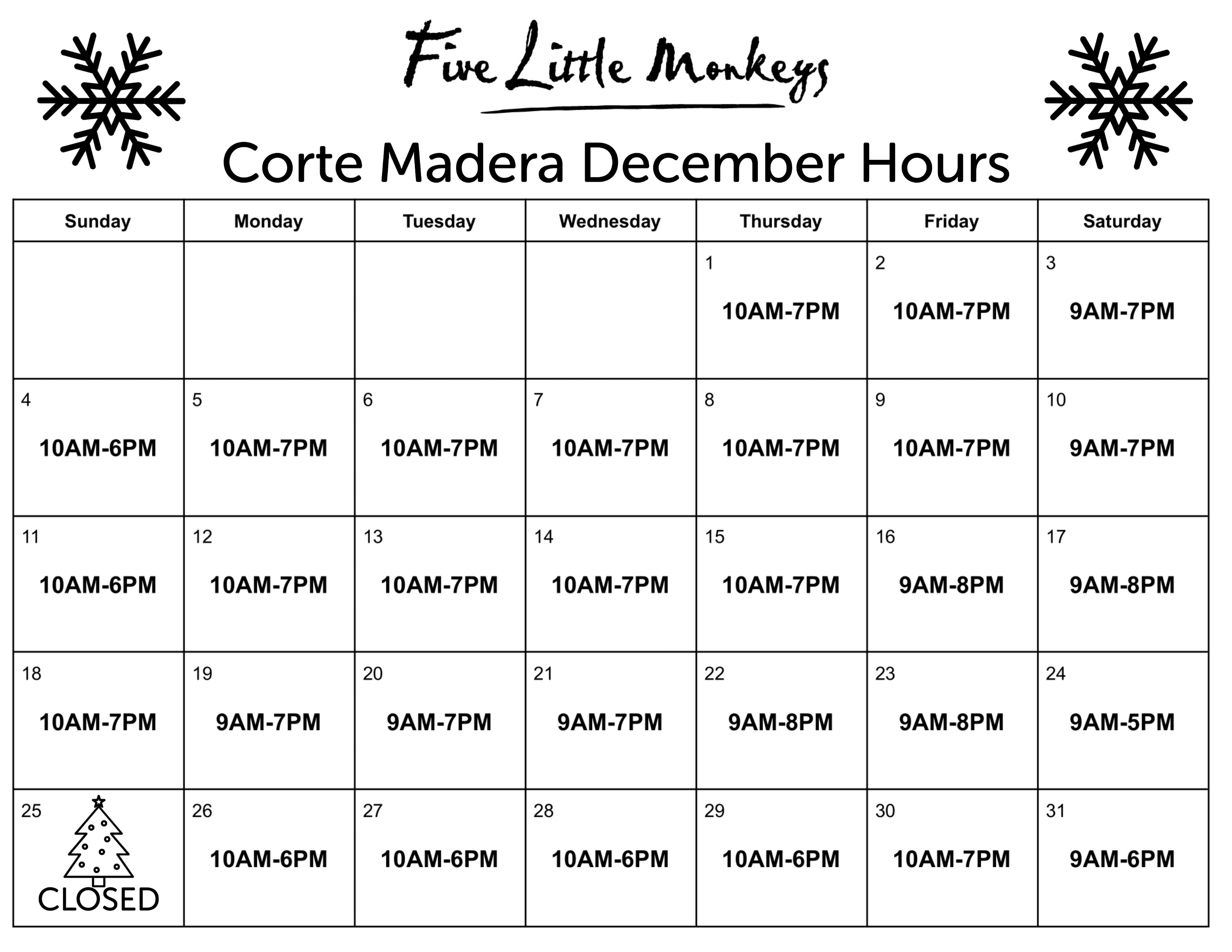 Cm Holiday Hours 1