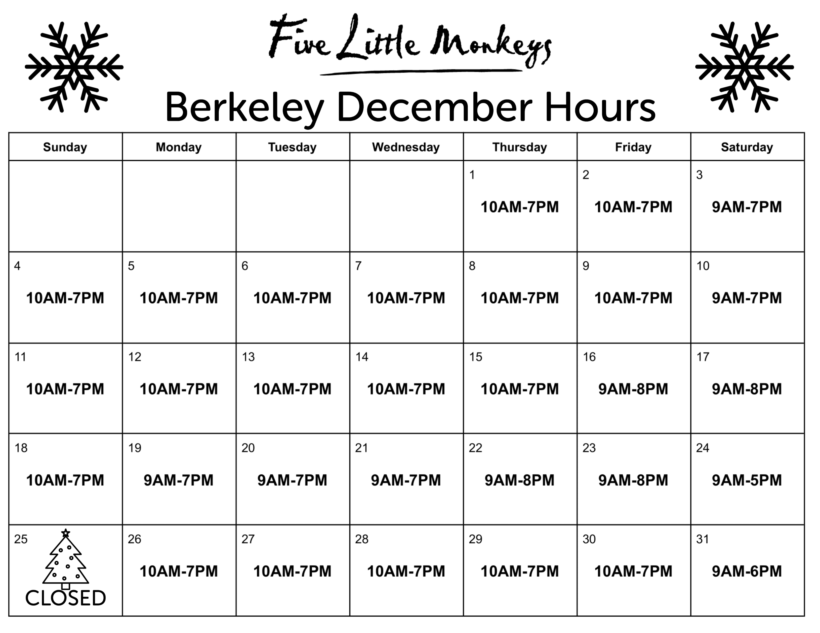4th Holiday Hours 1